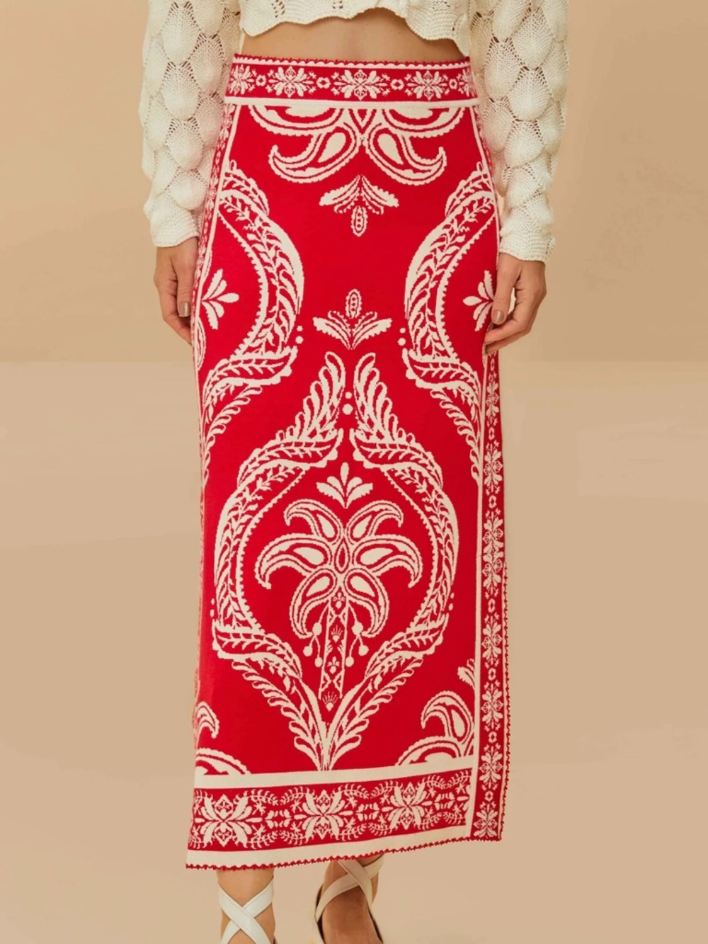 Tropical Jacquard Knit Skirt